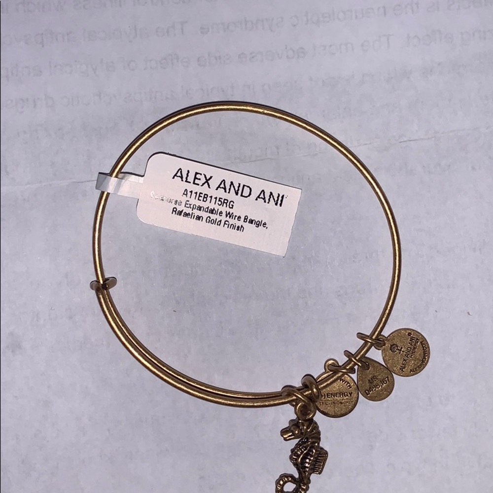 Alex and Ani seahorse expandable wire bangle